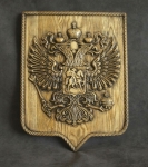 Герб РФ из натурального дерева